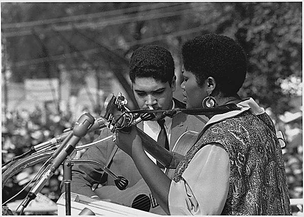 Odetta performing at the March on Washington.  She had hoped to perform at the Obama Inauguration.  She died last December.